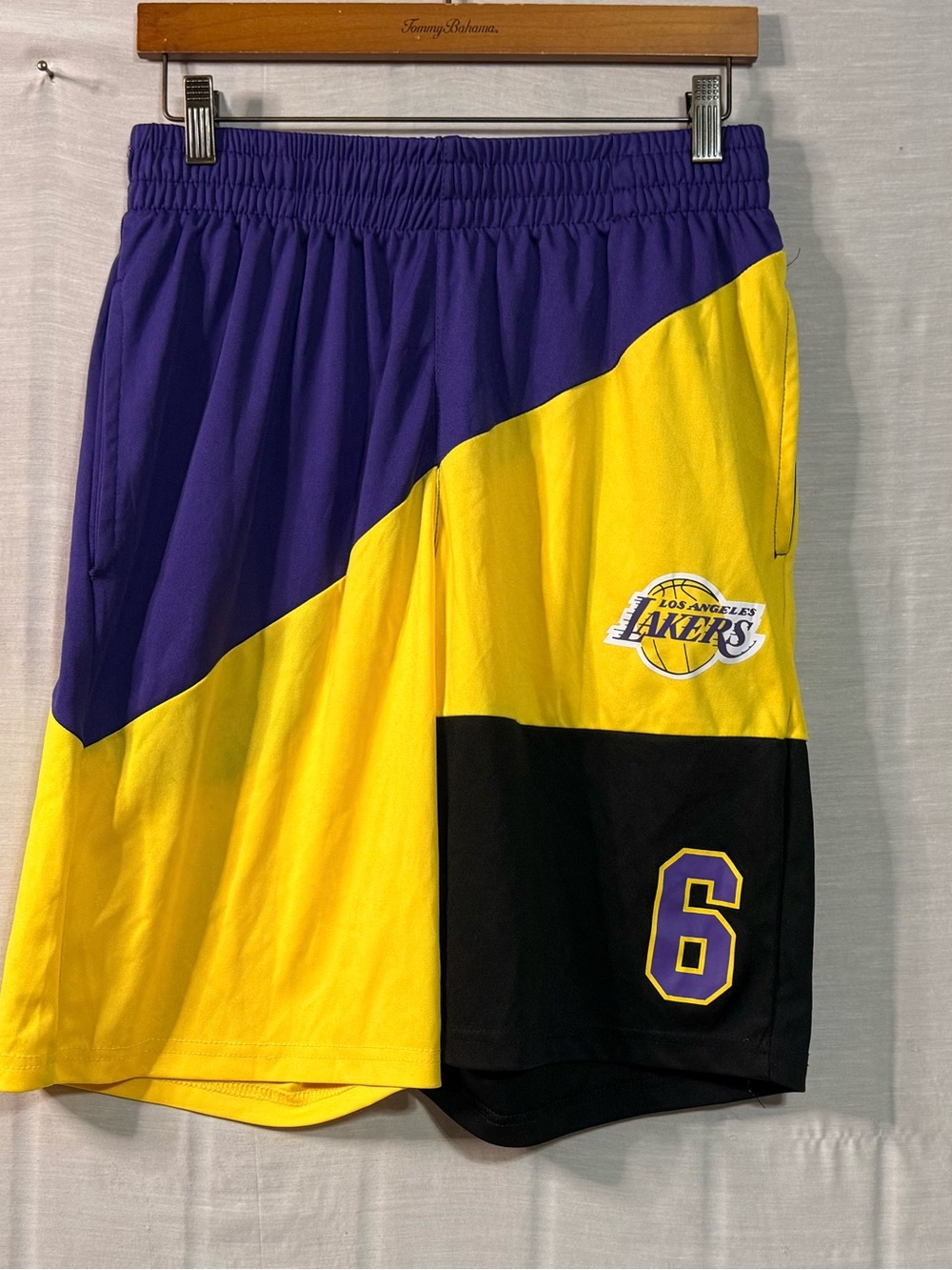 Lakers LeBron James #6 NBA Colorblock Shorts M